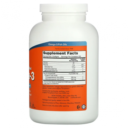 NOW-01653 - Omega 3 1000 mg 500 Softgels в категория Атеросклероза. Omega 3