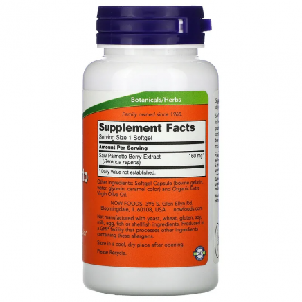 NOW-04742 - Saw Palmetto Extract 160 mg 120 Softgels в категория Мъжко Здраве.