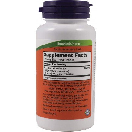 NOW-04760 - St. Johns Wort 300 mg 100 Veg Capsules в категория Растителни