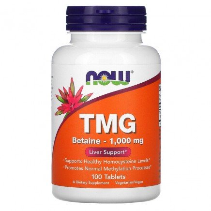 NOW-00494 - TMG Betain 1,000 mg 100 Tablets в категория Витамини. TMG 1000 мг