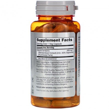 NOW-02170 - Tribulus 500 mg 100 Veg Capsules в категория Мъжко Здраве.