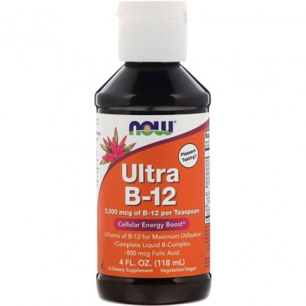 NOW-00452 - Ultra B-12 5000 mcg 118 ml в категория Витамини. Ultra B-12 5,000