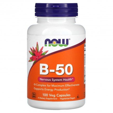 NOW-00420 - Vitamin B-50 100 Vegetarian Capsules в категория Витамини. Vitamin