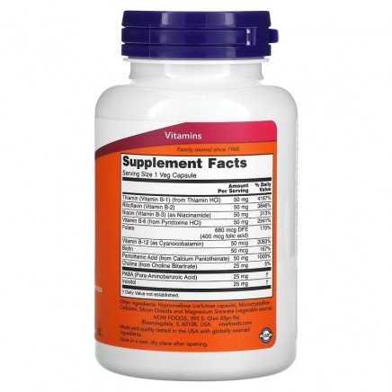 NOW-00420 - Vitamin B-50 100 Vegetarian Capsules в категория Витамини. Vitamin