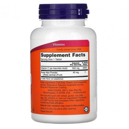 NOW-00672 - Vitamin C-500 with Rose Hips 250 Tablets в категория Витамини.