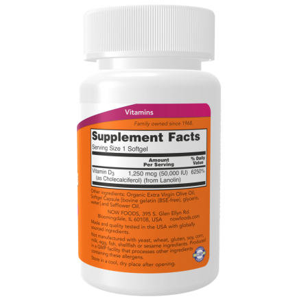NOW-00378 - Vitamin D-3 50000 IU 50 Softgels в категория Витамин D. Vitamin D-3