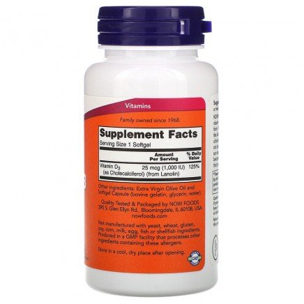 NOW-00365 - Vitamin D-3 1000 IU 180 Softgels в категория Витамини. Vitamin D-3