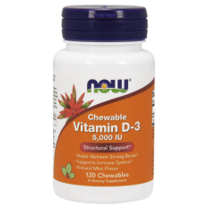Vitamin D-3 5000 IU Дъвчащ (Мента) 120 дражета
