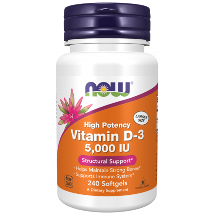 NOW-00373 - High Potency Vitamin D-3 5000 IU 240 Softgels в категория Витамини.