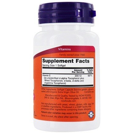 NOW-00880 - E-200 IU Mixed Tocopherols 100 Softgels в категория Витамини.