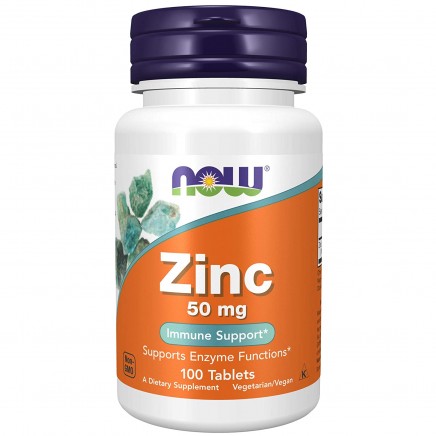 NOW-01520 - Zinc 50 mg 100 Tablets в категория Минерали. Цинков
