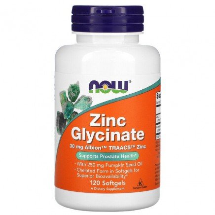 NOW-01554 - Zinc Glycinate 30 mg Albumin TRAACS 120 Softgels в категория