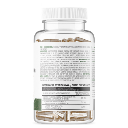 OST-225532 - Ginkgo Biloba 120 mg 120 Vege Capsules в категория Мозъчна