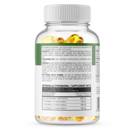 OST-900186 - Hemp Oil 1000 mg 90 Softgels в категория Растителни