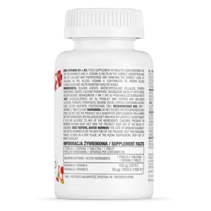 OST-611960 - Vitamin D3+K2 90 Tablets в категория Витамини. Vitamin D3+K2 90