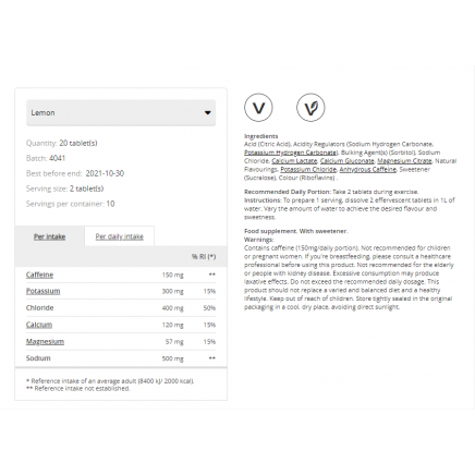 - Energy Electrolytes + Caffeine 20 Effervescent Tablets в категория . Energy