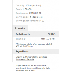 Vitamin C 1000 мг 120 таблетки I Prozis Foods Vitamin C 1000 мг 120 таблетки I Prozis Foods