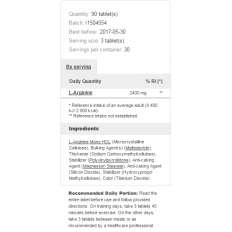 L-Arginine 2400 мг 90 таблетки L-Arginine 2400 мг 90 таблетки