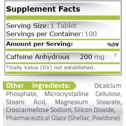 PRN-325888 - Caffeine Fast Acting 200 mg 100 Tablets в категория Енергизиращи