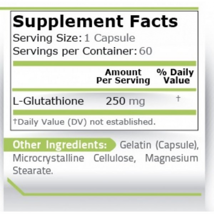 PRN-326878 - L-Glutathione 250 mg 60 Capsules в категория Антиоксиданти.