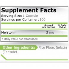 Melatonin 3 мг 100 капсули Melatonin 3 мг 100 капсули