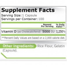 Vitamin D3 5000 IU 100 капсули Vitamin D3 5000 IU 100 капсули
