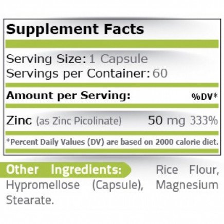 PRN-00974 - Zinc 50 mg 60 Capsules в категория . Zinc Picolinate 50 mg 60 capsules I Pure