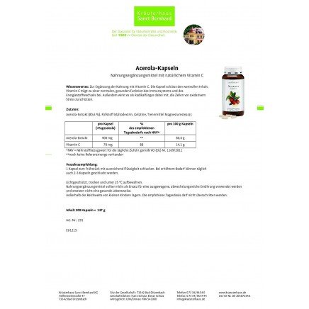STB-00291, STB-202080 - Acerola - Vitamin C 300 Kapseln в категория Витамини.