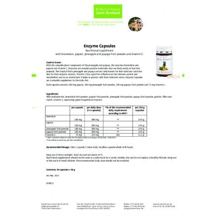 STB-204343 - Enzyme 90 Kapseln в категория Витамини. Enzyme + Vitamin C 90