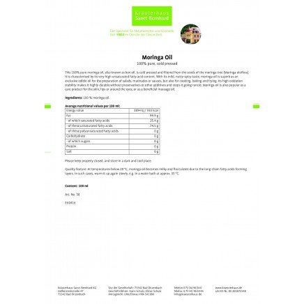 STB-208235 - Moringaol 100 ml в категория Депресия. Масло от