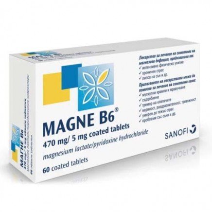 - Magne B6 470 mg/5 mg 60 Coated Tablets в категория Безсъние. Magne B6 470