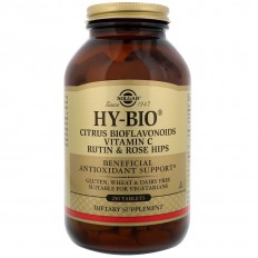 Hy-Bio Citrus Bioflavonoids, Vitamin C, Rutin & Rose Hips 250 Tablets Solgar