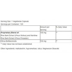 Maritime Pine Bark Extract 100 mg 120 veggie caps I Supplement Spot Maritime Pine Bark Extract 100 mg 120 veggie caps I Supplement Spot
