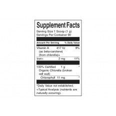 100% Certified Organic Chlorella 90 гр Прах