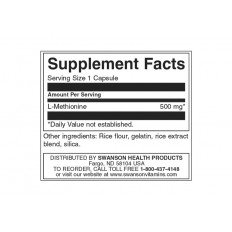 100% Pure L-Methionine 500 мг 30 капсули