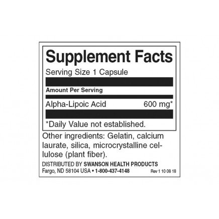 Мнения и ползи от Alpha Lipoic Acid 600 мг 60 капсули четете в Zdrave365.com SWS-02167 - Alpha Lipoic Acid 600 mg 60 Capsules в категория Детоксикация.