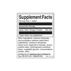 Apple Cider Vinegar 200 мг 120 таблетки Apple Cider Vinegar 200 мг 120 таблетки