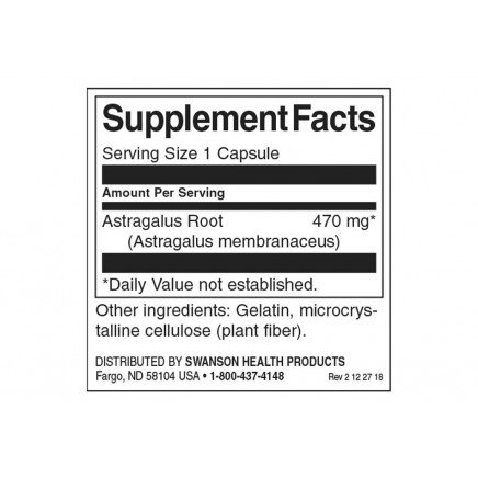 SWS-01504 - Astragalus Root 470 mg 100 Capsules в категория Възпаления.