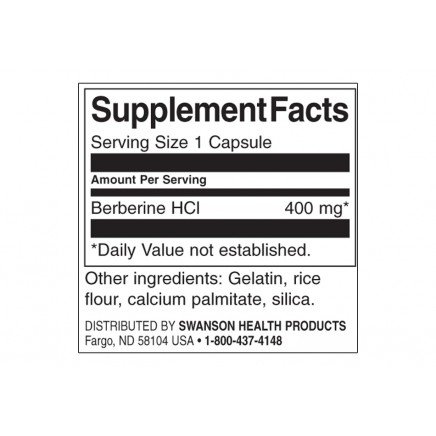 SWS-11411 - Berberine 400 mg 60 Capsules в категория Черен Дроб. Berberine 400