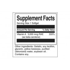 Beta Carotene (Vitamin A) 10000 IU 250 гел-капсули Beta Carotene (Vitamin A) 10000 IU 250 гел-капсули