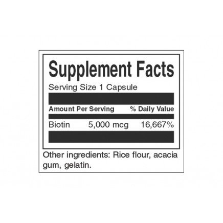 SWS-11239 - Biotin 5 mg 30 Capsules в категория Витамини. Biotin (Биотин) 5