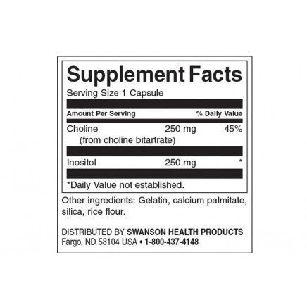 SW039, SWS-01039 - Choline & Inositol 250 Capsules в категория Витамини. Choline