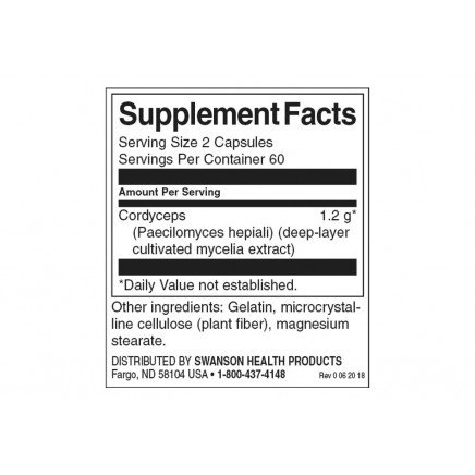 SW1716, SWS-11716 - Cordyceps 600 mg 120 Capsules в категория Гъби. Cordyceps 600