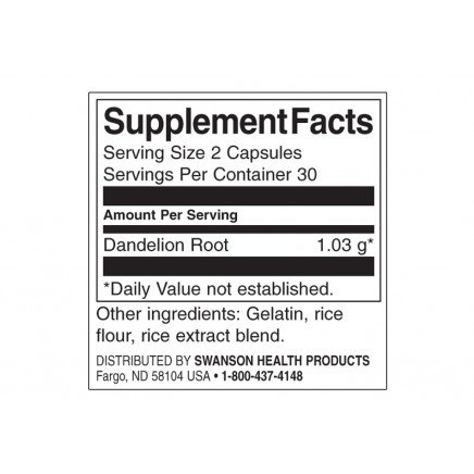 SWS-11336 - Dandelion Root 515 mg 60 Capsules в категория Диабет. Глухарче