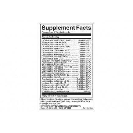 SWA030, SWS-19030 - Epic-Pro 25-Strain Probiotic 30 Billion CFU 30 Veggie Capsules в