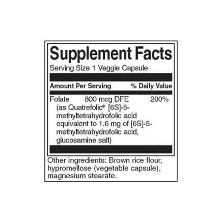 SWU714, SWS-02714 - Folate (5-Methyltetrahydrofolic Acid) 800 mcg 30 Veggie Caps в
