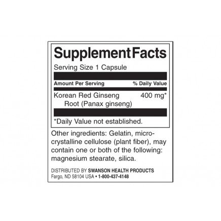 SW1136, SWS-11136 - Full Spectrum Korean Red Ginseng Root 400 mg 90 Capsules в категория