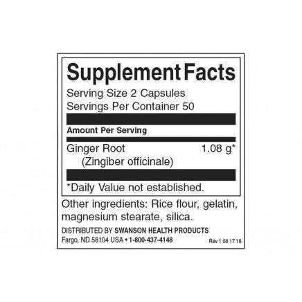 SWS-01535 - Ginger Root 540 mg 100 Capsules в категория Детоксикация. Ginger