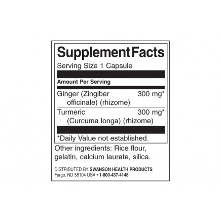 SWS-11286 - Ginger & Turmeric Full Spectrum 60 Capsules в категория Здрав Нос.
