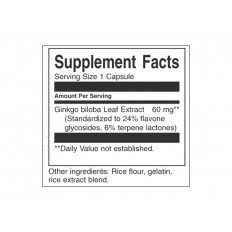 Ginkgo Biloba 24% 60 мг 30 капсули